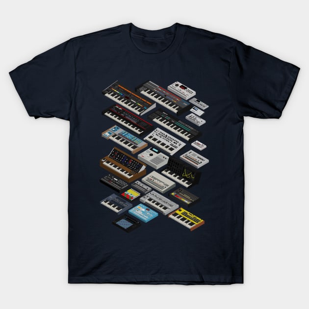 Synthesizers and Drum Machines T-Shirt by Mewzeek_T